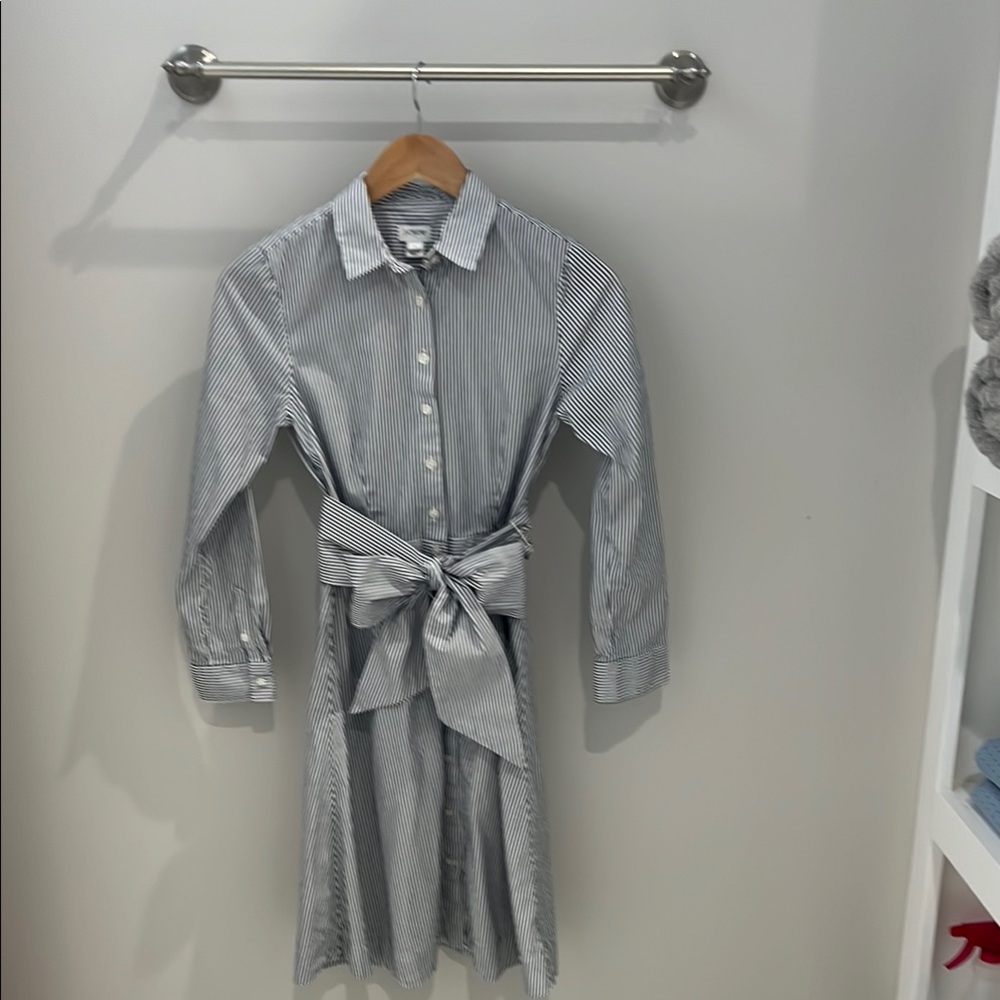 J. Crew Navy and White Striped Shirt